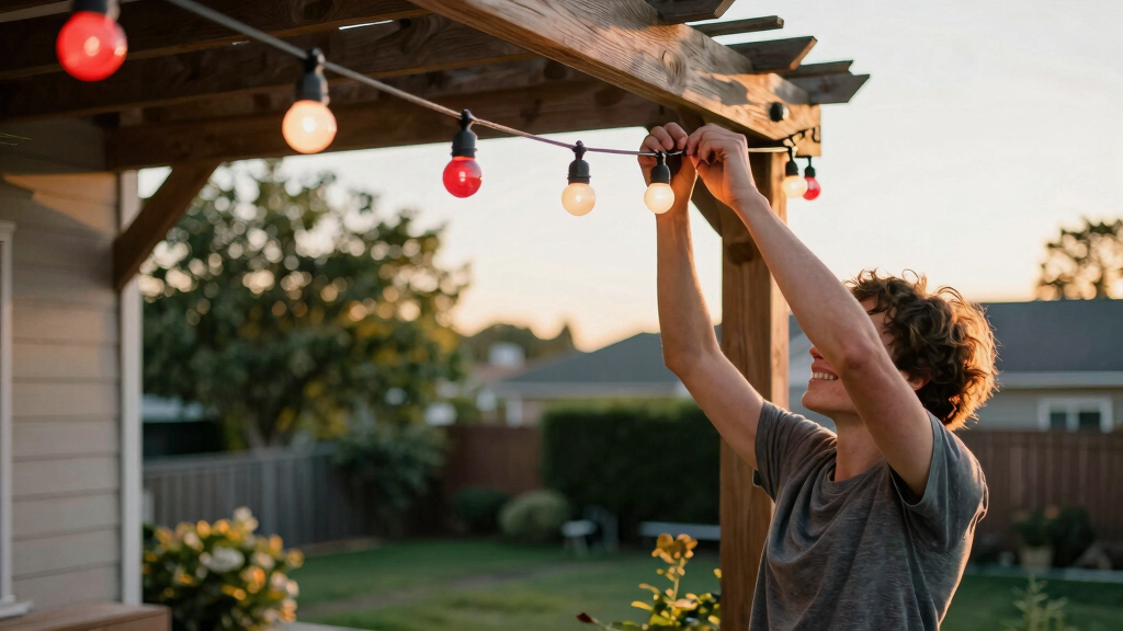 patriotic outdoor LED string lights