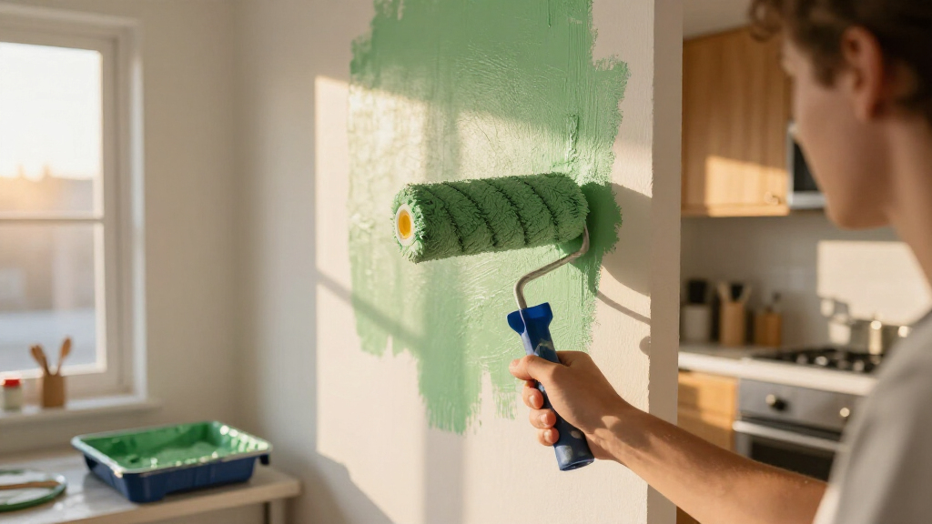 best green and white kitchen paint