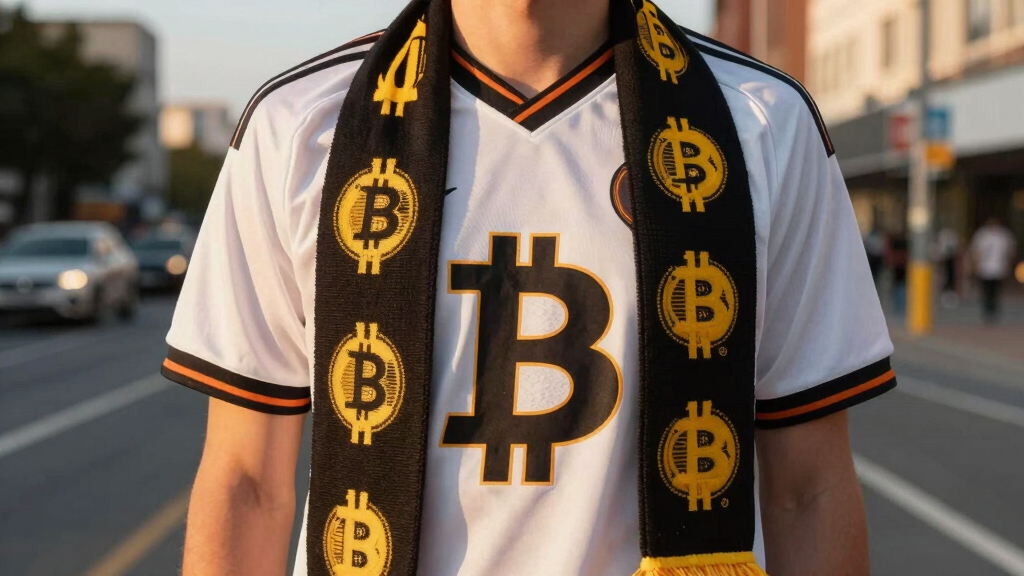Bitcoin-themed soccer fan apparel