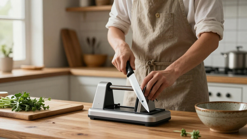 professional knife sharpener system for repeatable sharpening