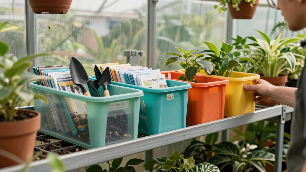 greenhouse organization bins