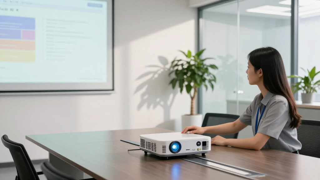 Projector for franchise staff training