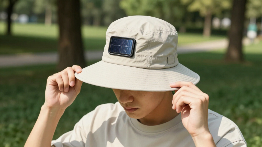 foldable solarpowered fan hat