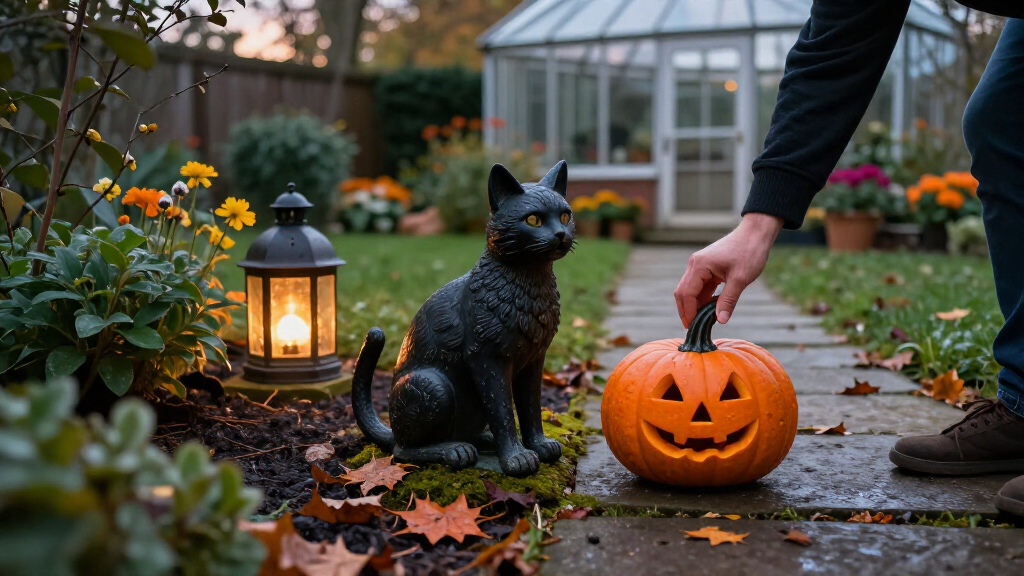 Halloween garden statues