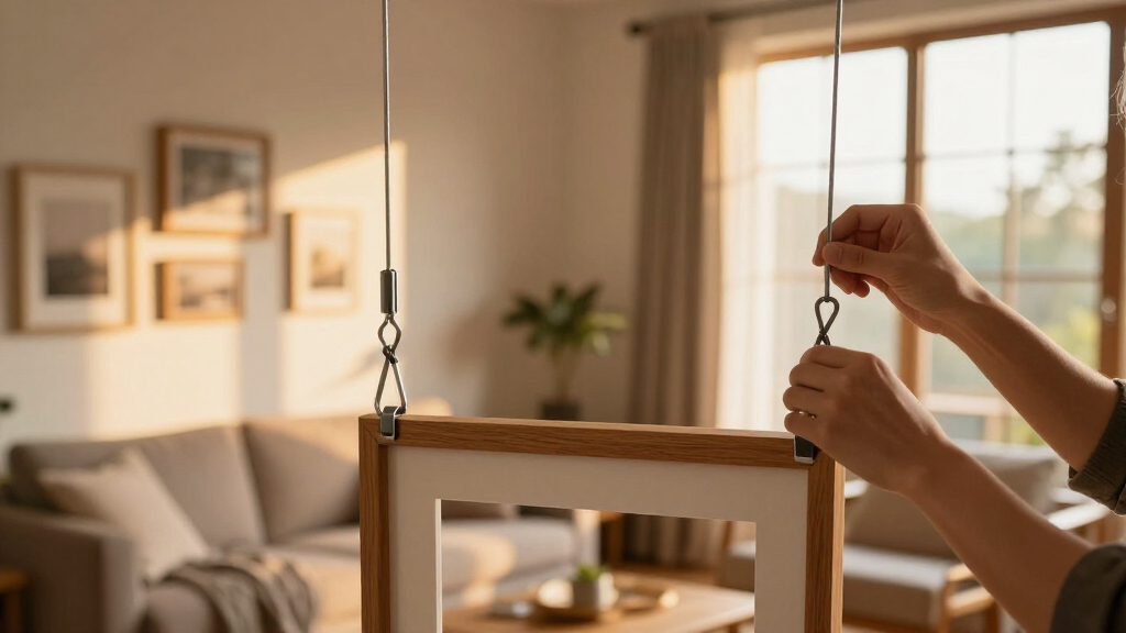 picture hanging cable system for heavy frames
