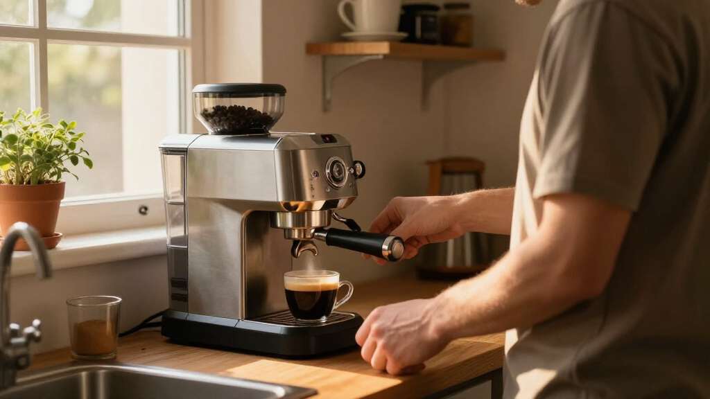 espresso machine with built in grinder