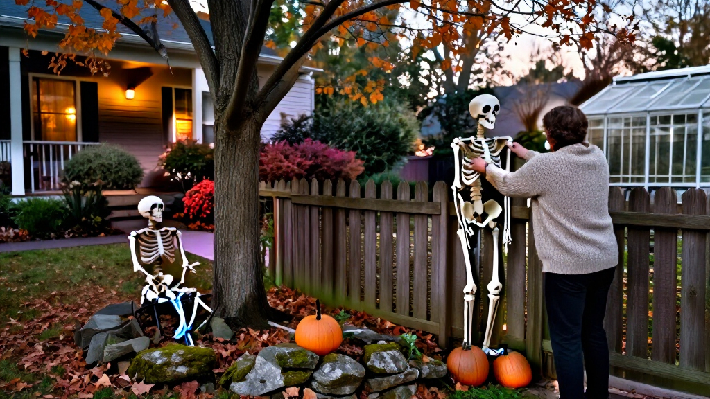 Halloween outdoor skeleton decorations