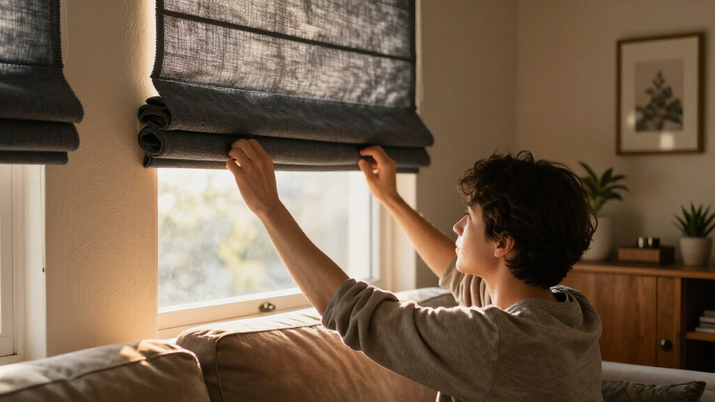 roman shades blackout