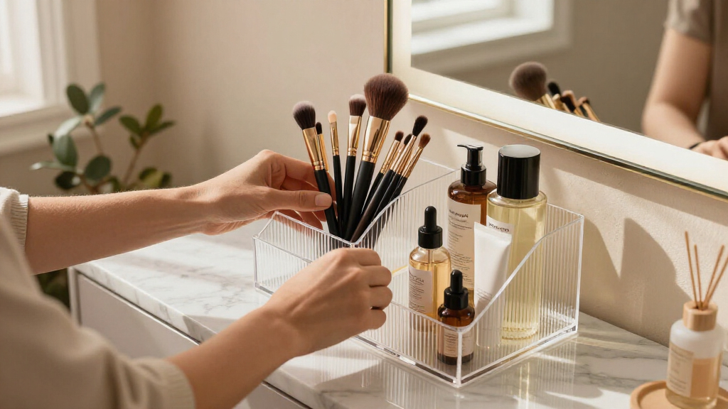 premium acrylic organizer set for vanity