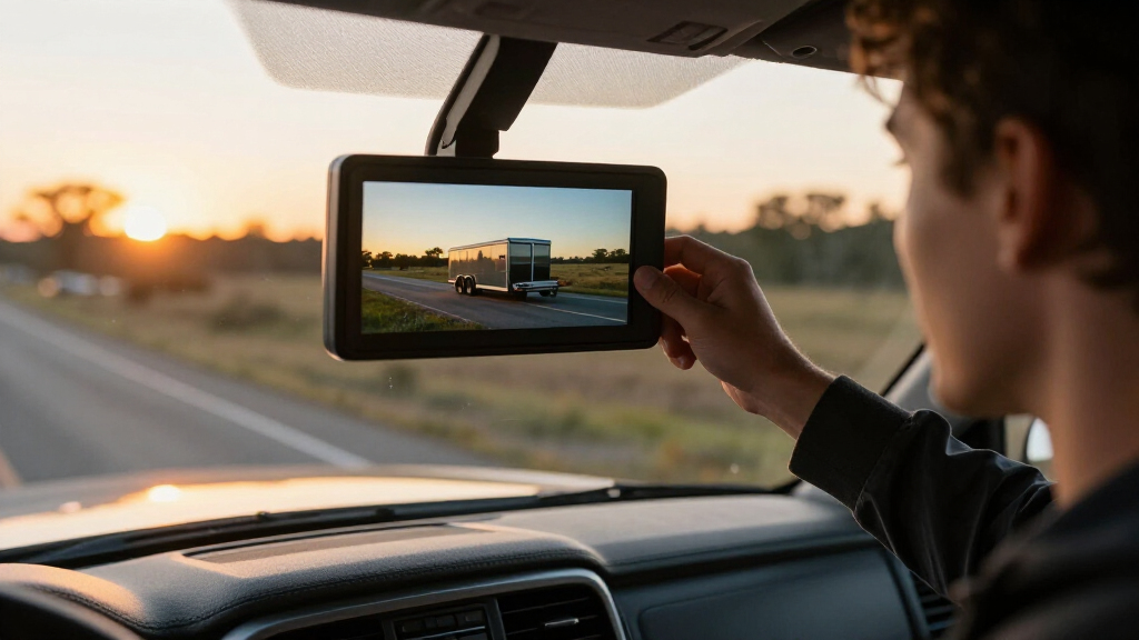 digital rearview mirror monitor for towing