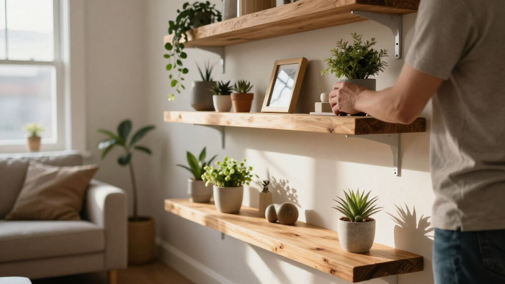 reclaimedwood floating shelves