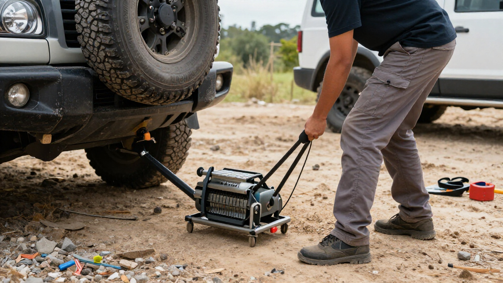 portable winches for multi vehicle use