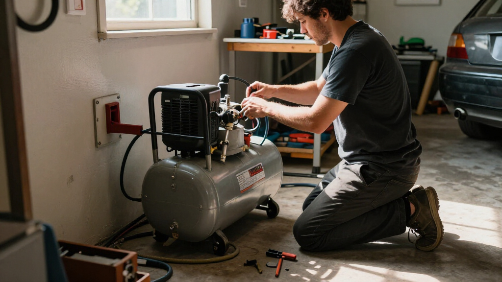 premium 60 gallon air compressor options for cramped garages