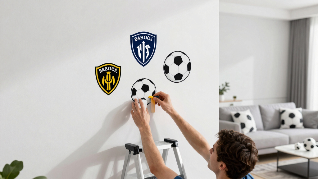 soccer-themed living room decor