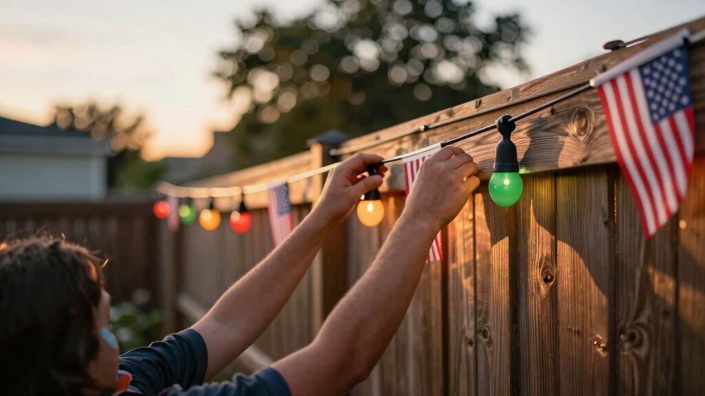 patriotic outdoor string lights