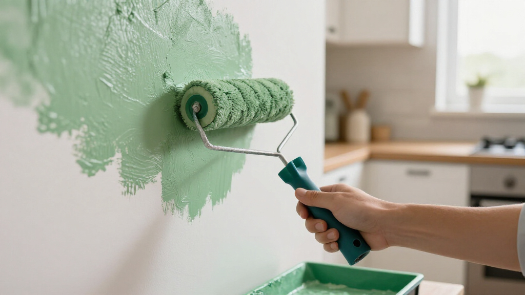 best green and white kitchen paint