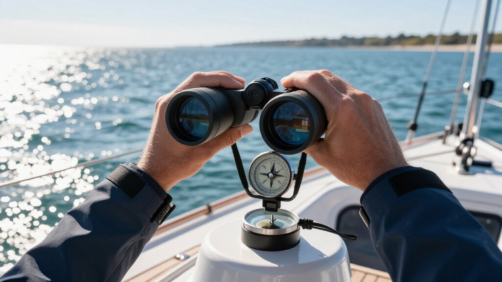 marine binoculars with compass for cruising