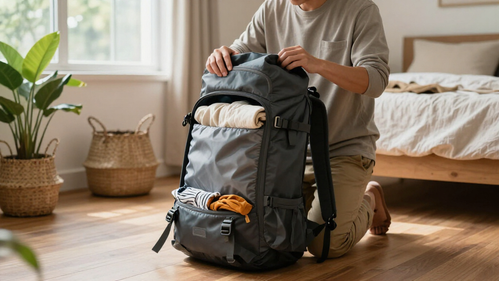 collapsible travel backpack 24l