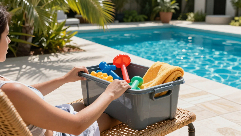 poolside storage organizers