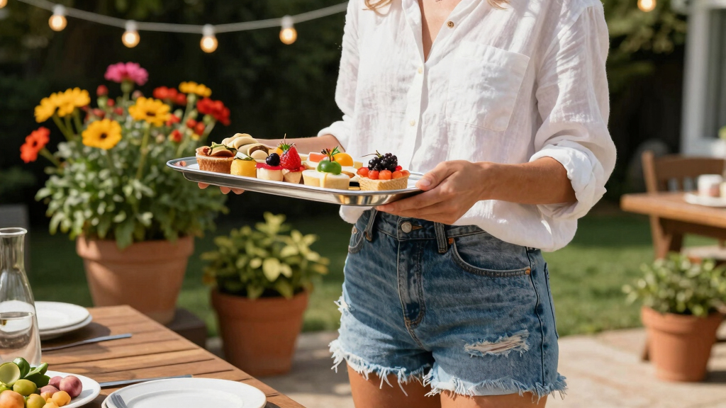 outdoor party serving trays