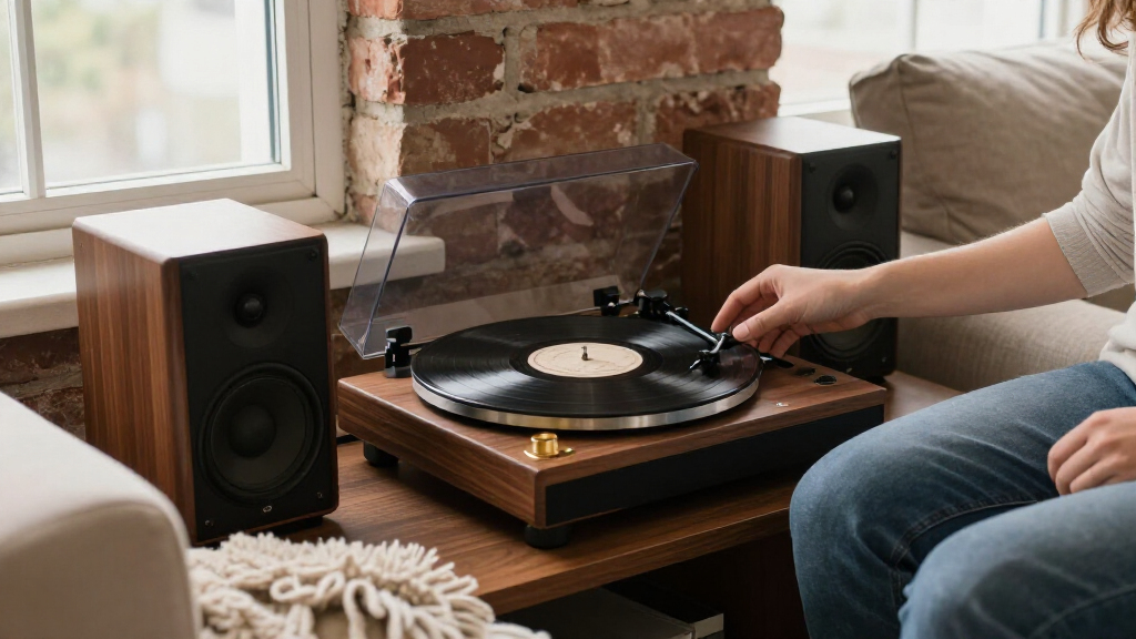 record player with speakers