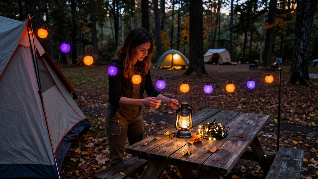 Halloween camping string lights