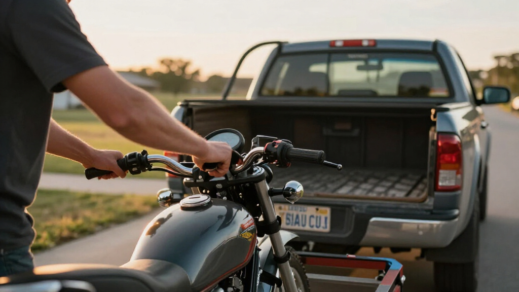 hitch mounted motorcycle carrier for trucks