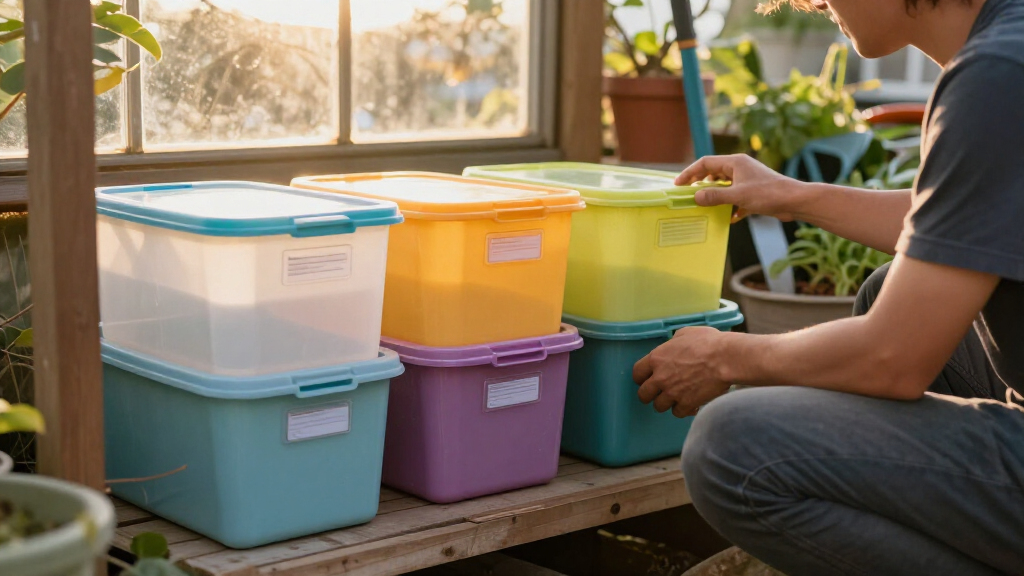 garden organization storage bins