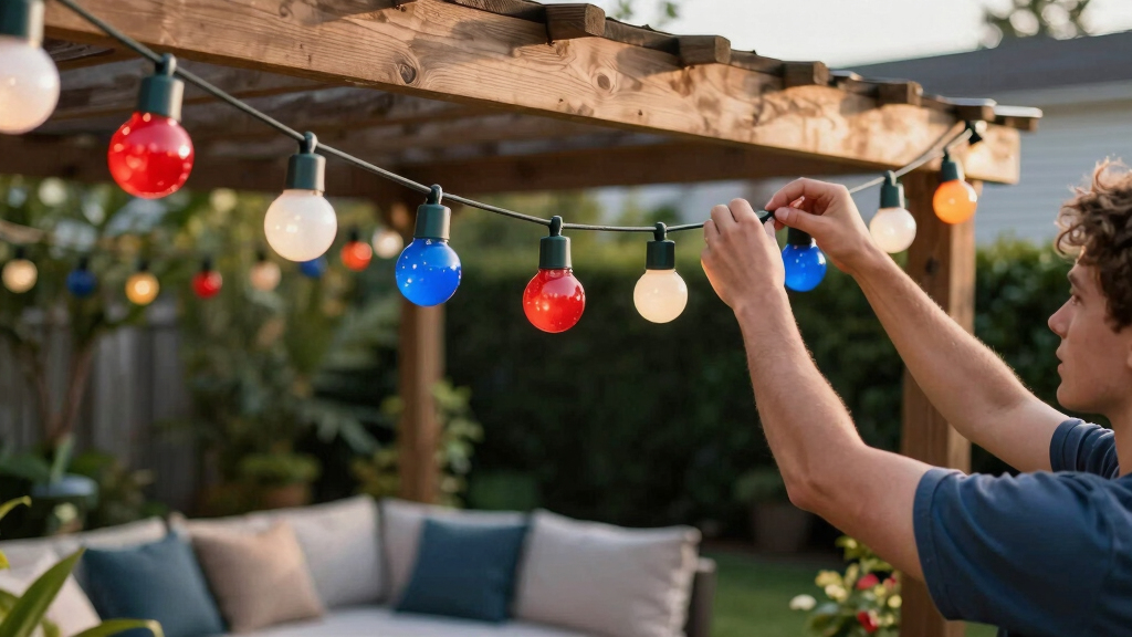 patriotic outdoor string lights