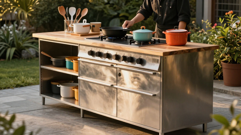 outdoor kitchen modular cabinet system