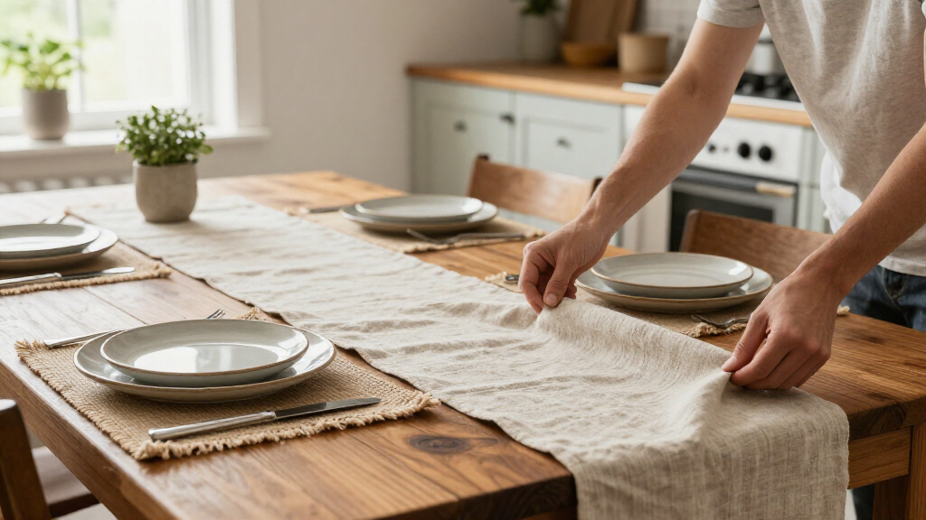 farmhouse table runners linen