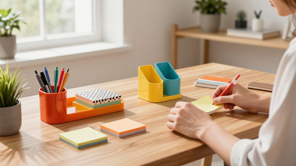 colorful desk accessories