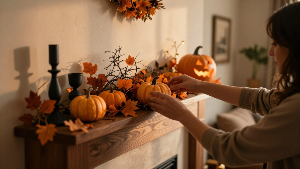 Halloween mantel decorations