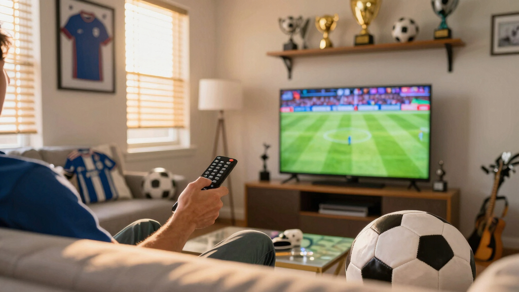 soccer-themed living room decor