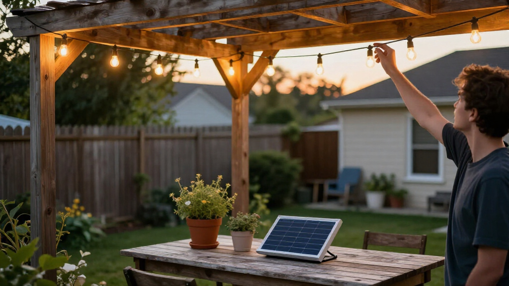 solar powered outdoor string lights