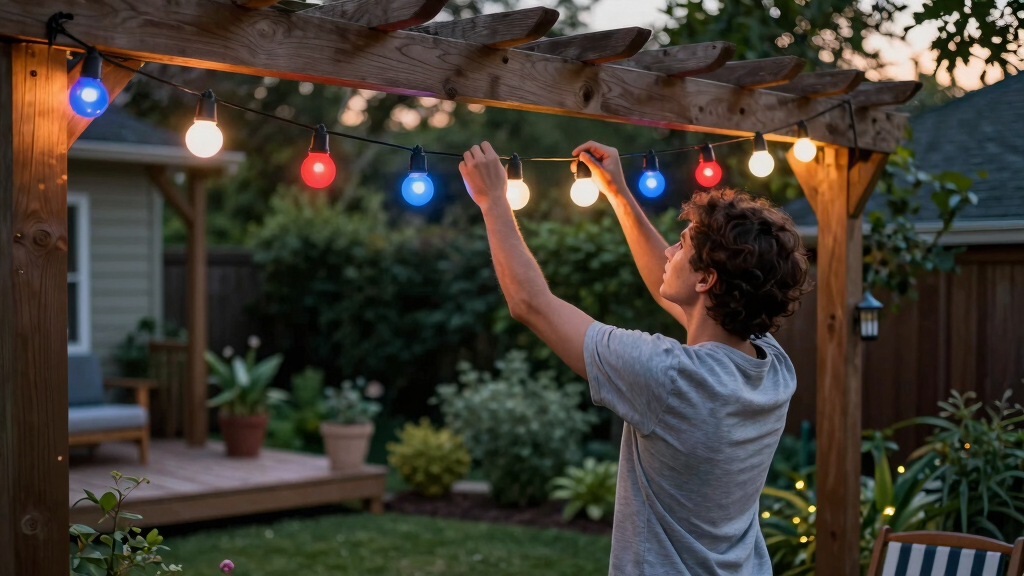 patriotic outdoor string lights