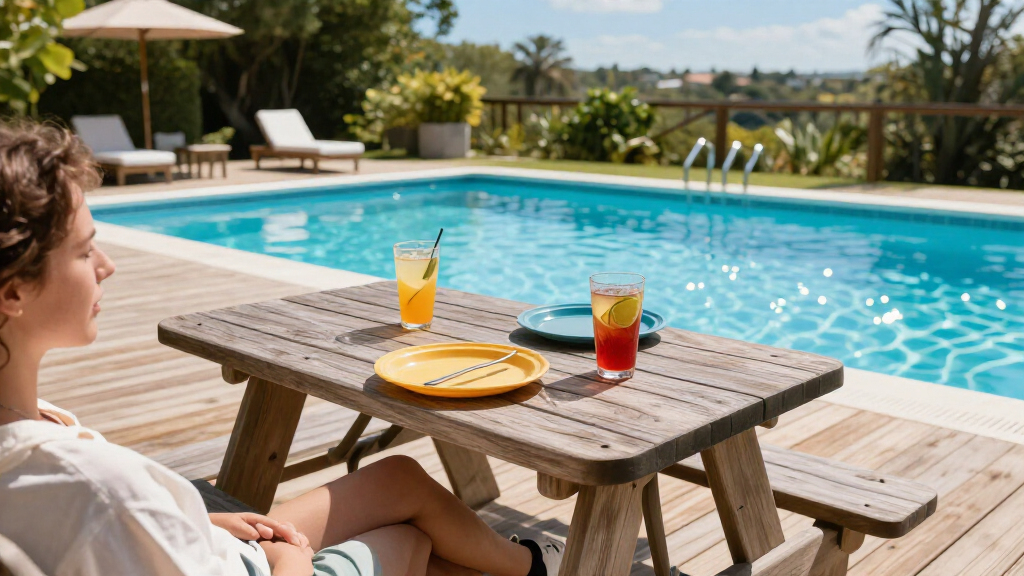 waterproof picnic tables for pool decks