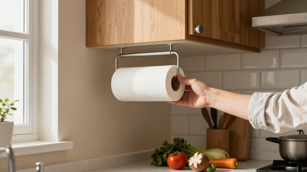 paper towel holder under cabinet