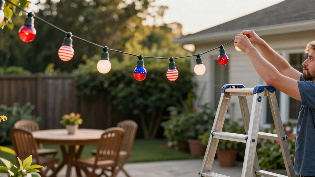 patriotic outdoor string lights