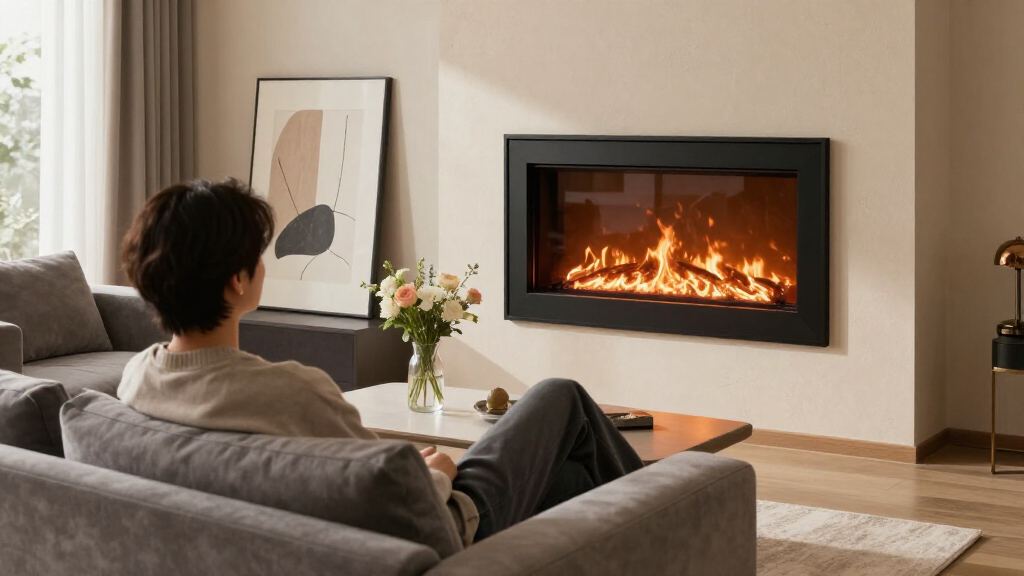 wall mounted fireplace 50 inch