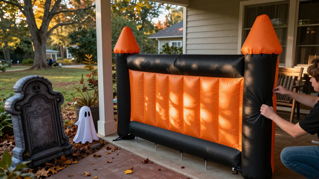 best halloween inflatable cemetery gates