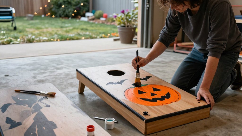 Halloween cornhole boards