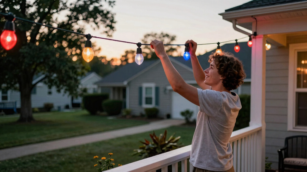 patriotic outdoor string lights