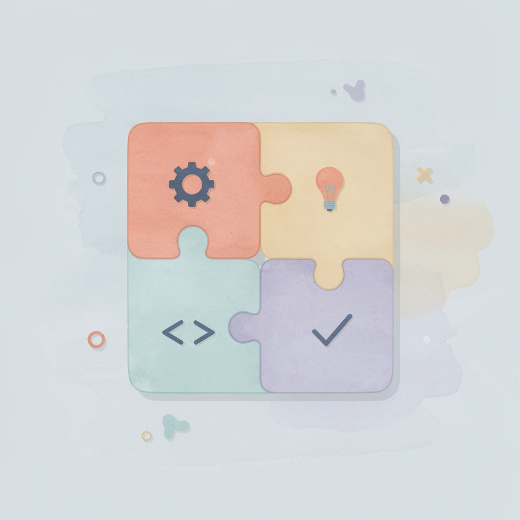 Puzzle pieces fitting together representing seamless software integration