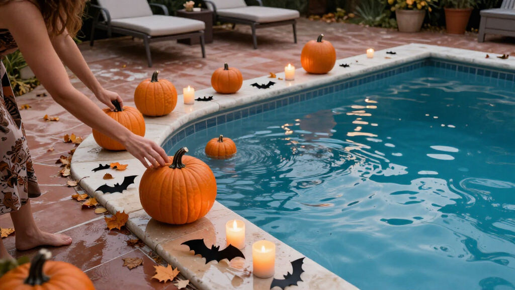Halloween pool decorations
