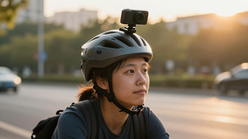 helmet with integrated camera for commuting