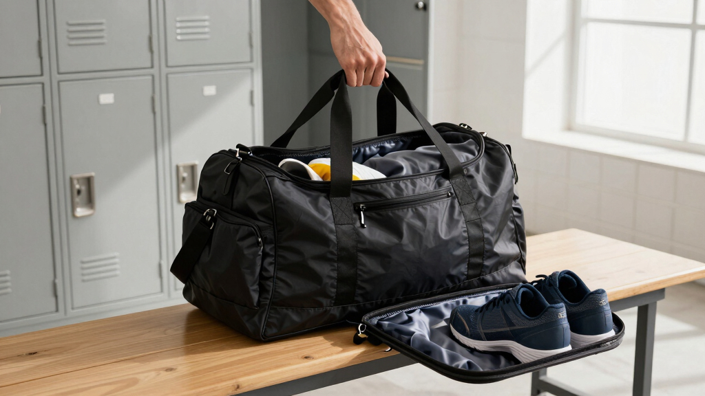 sports duffel bags with shoe compartments