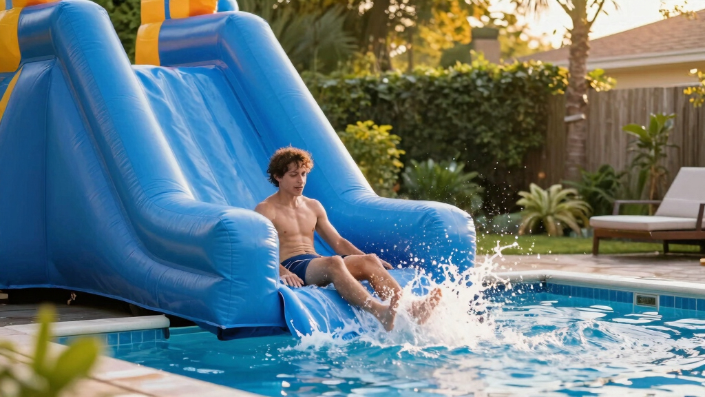 inflatable pool water slides