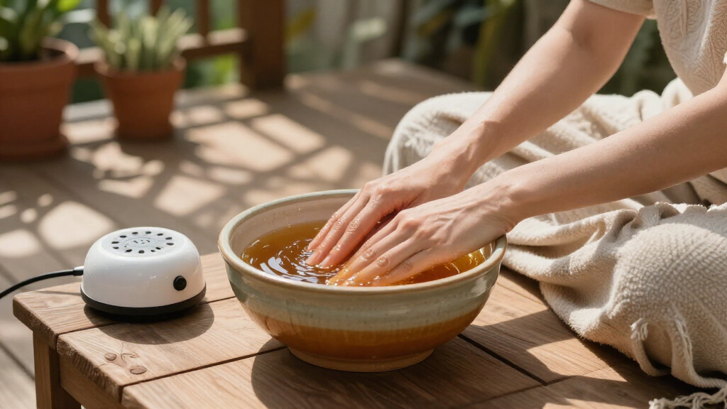 Heated paraffin wax bath