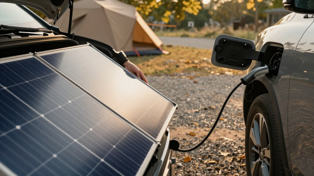 folding solar panel with car charger